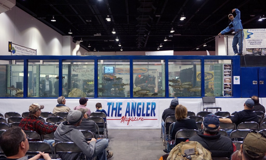 A fishing demonstration by Colorado outfitter Larry Falk.