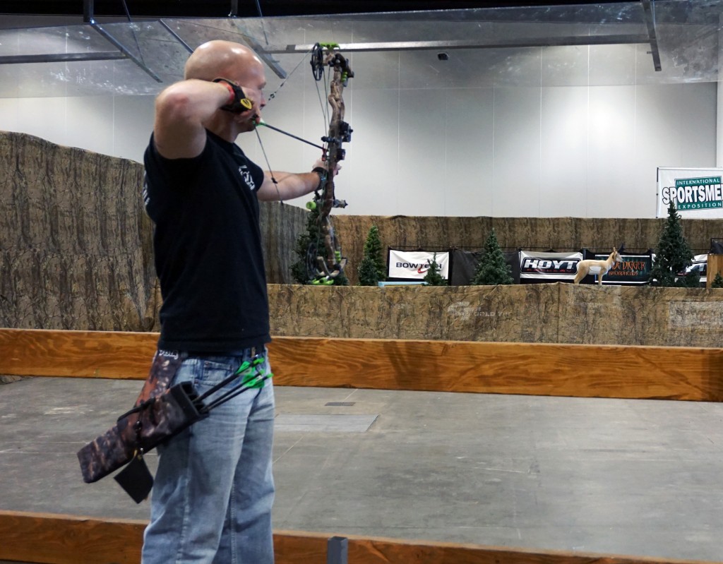 Danny Reese gives an archery demonstration. 