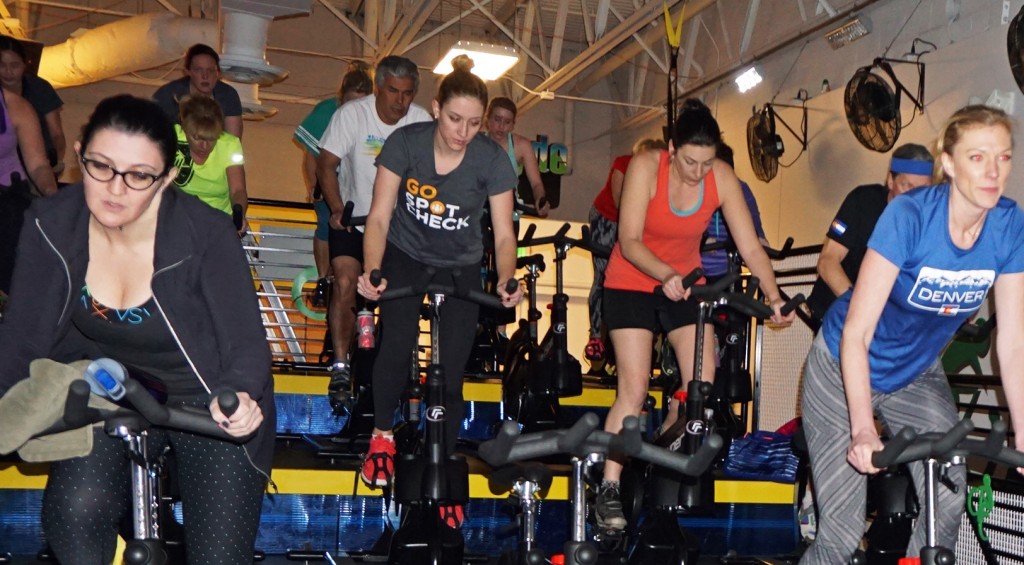 Riders participate in a class at Epic Ryde. Photos by Burl Rolett.