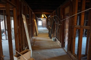 Construction has started to gut and renovate the interior of the building. 