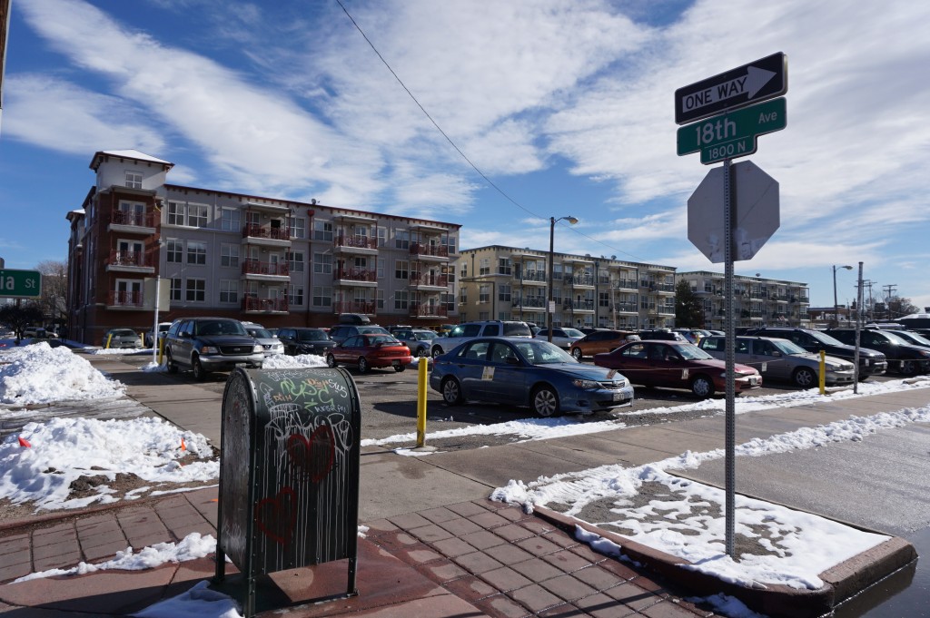 A nonprofit plans to build its new office on the current site of an Uptown parking lot. Me,>Photo by Burl Rolett.