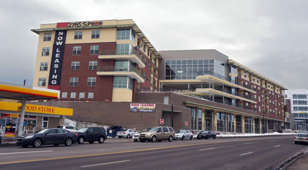 The apartments at 2785 Speer Blvd. will eventually have more than 300 units. Photo by Burl Rolett.