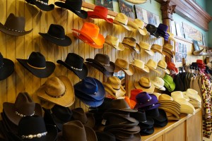 Rockmount's walls are lined with cowboy hats and boots. 