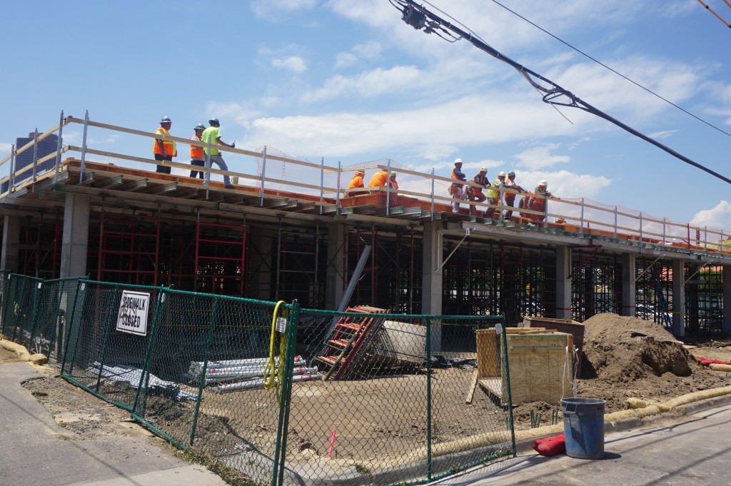 Construction on the Wheatley apartments and townhomes is scheduled to wrap up around next spring. Photos by Burl Rolett.