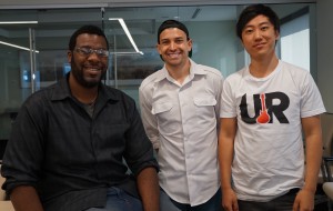 From left: My First Startup volunteer teachers Kelyn Lanier, Steven Silva and Jon Kim. 