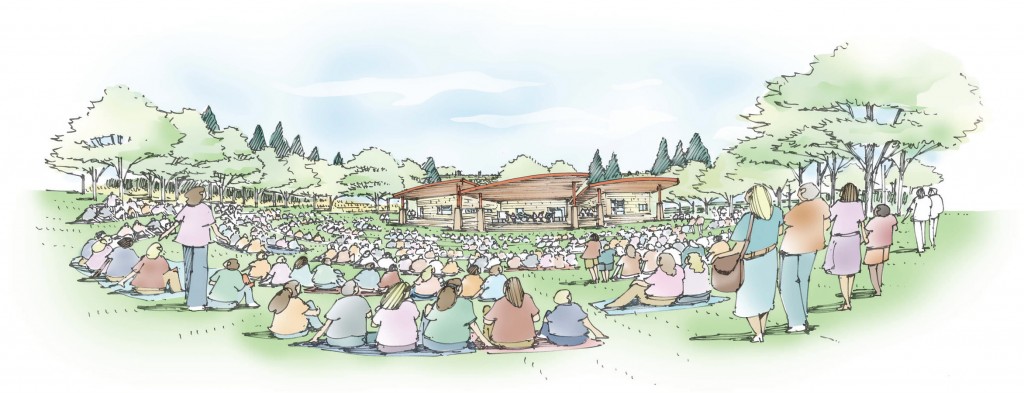 A local nonprofit plans to build a music venue in Ruby Hill. Rendering courtesy of Levitt Denver.