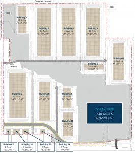 One possible layout for Majestic's new 530-acre industrial site. Image courtesy of Majestic.