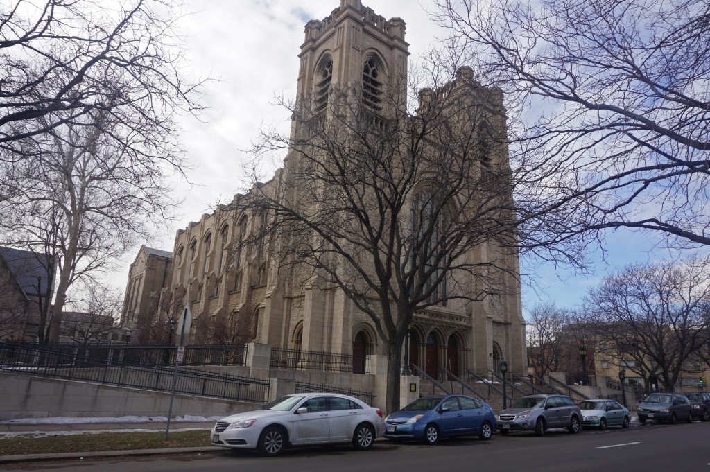 The lot next to St. John's Cathedral will be developed into an apartment building for the homeless. Photos by Burl Rolett.