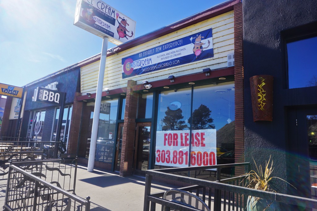 Twisted Cream has vacated its Colorado Boulevard storefront. Photo by Burl Rolett.