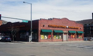 The site currently has a Natural Grocers and Confluence Kayak and a parking lot. Photo by Burl Rolett.  