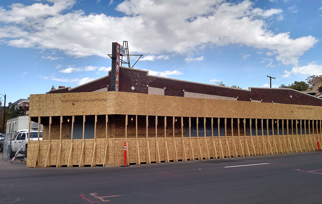 Construction is underway at the former Penn Garage, to create 29 condos on Ogden Street. (Burl Rolett)