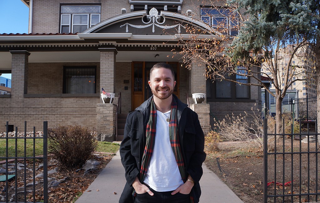 Owner Andy Ward outside the new hostel–a century-old Foursquare in Capitol Hill. (Amy DiPierro)