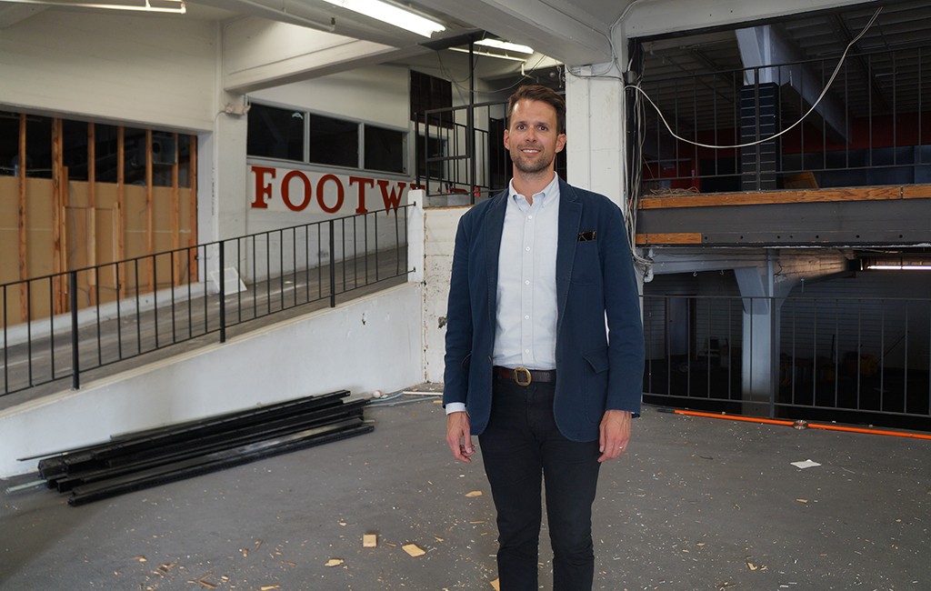 Blake Adams inside the Sportscastle at 1000 Broadway. (Amy DiPierro)