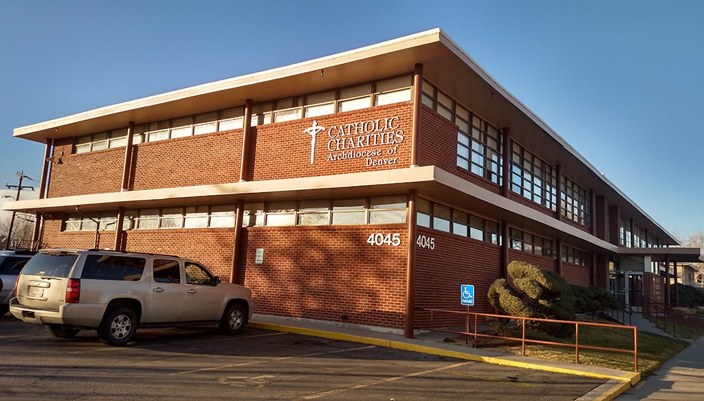 Townhomes and duplexes are planned to break ground around the Catholic Charities building at 4045 Pecos St. in Sunnyside. (Burl Rolett)