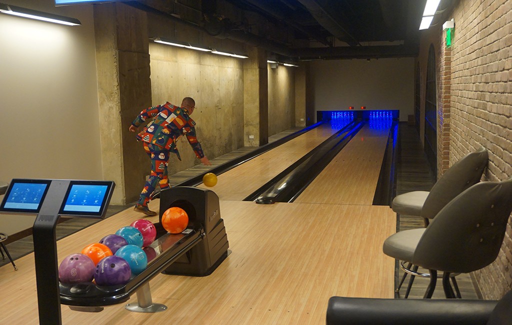 Unico gave the building two bowling lanes, a new bike storage room and locker rooms. (Burl Rolett)