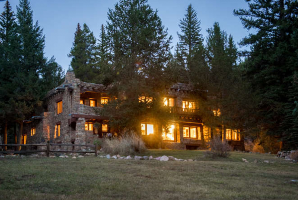 Grant mansion exterior at night