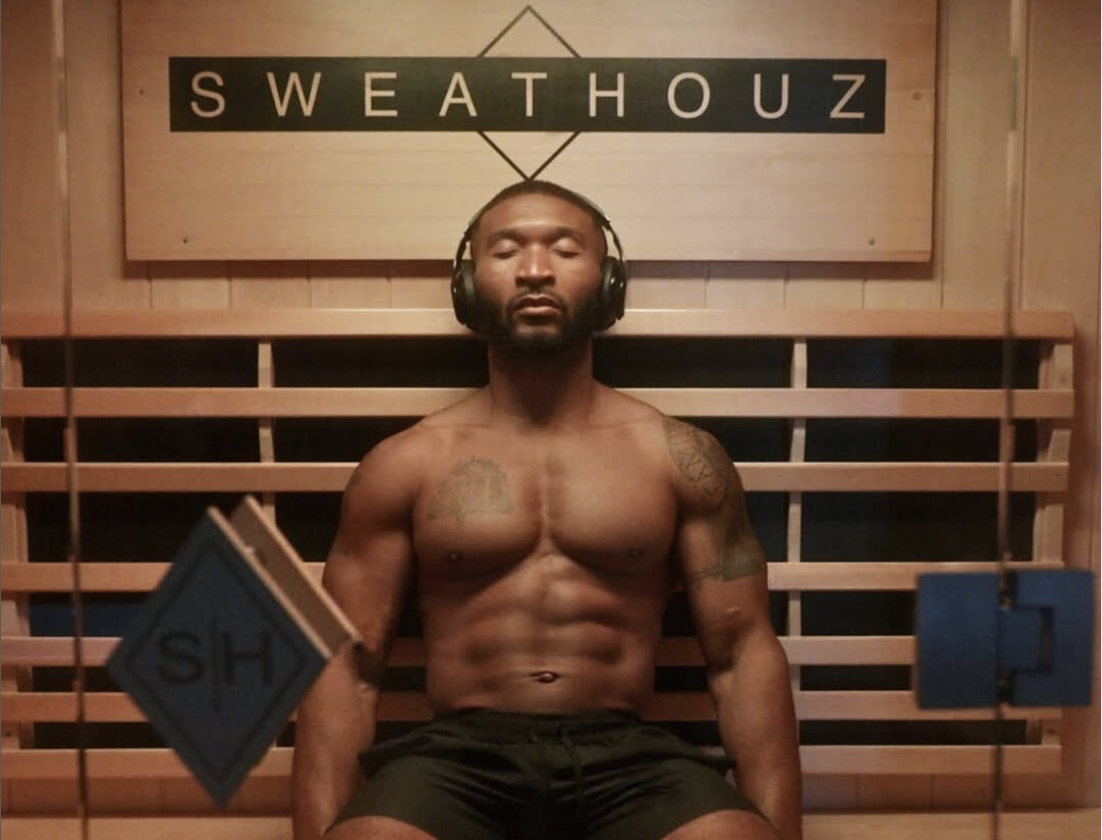 Person in a sauna at SweatHouz