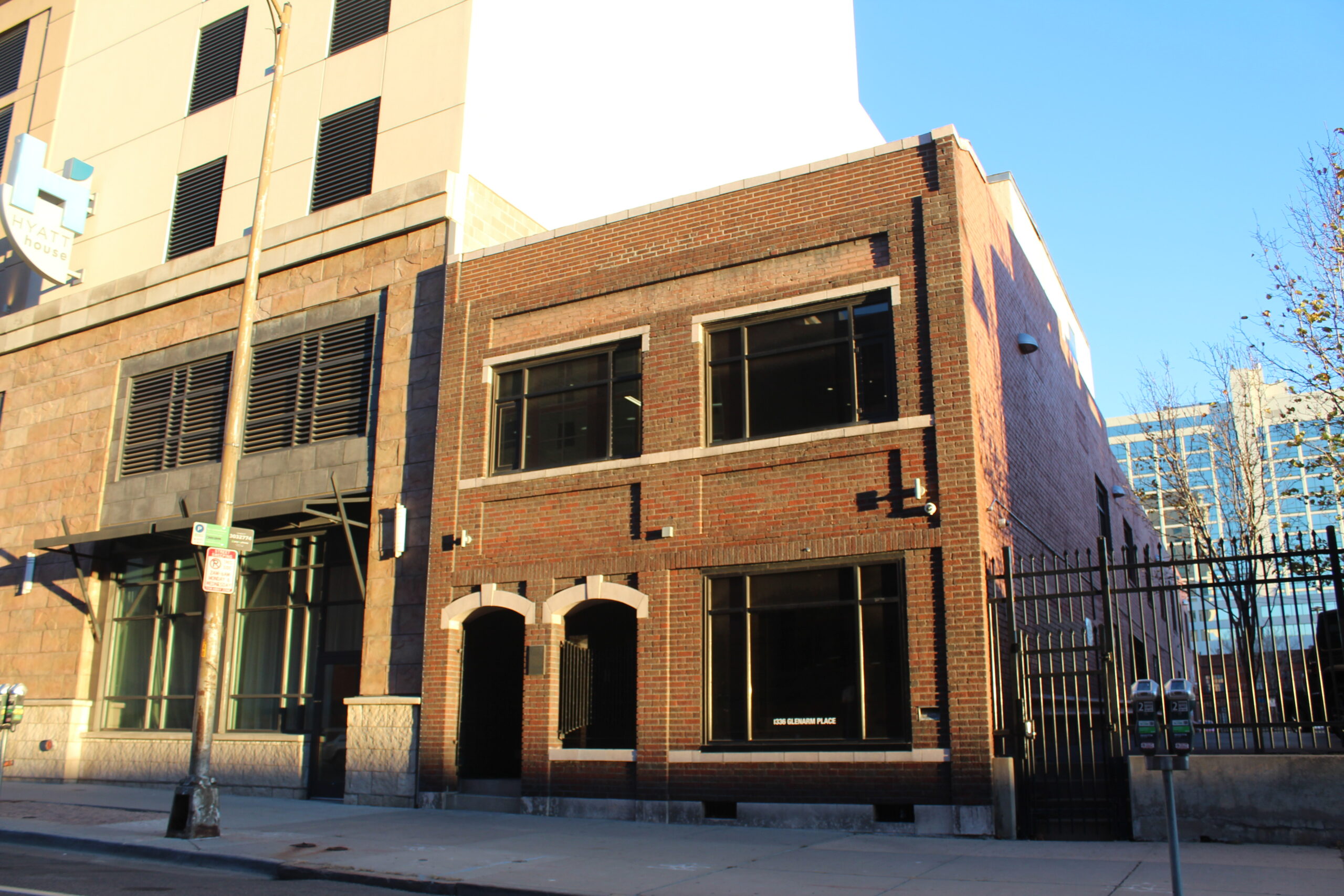 The 1336 Glenarm Place building was constructed in 1928.